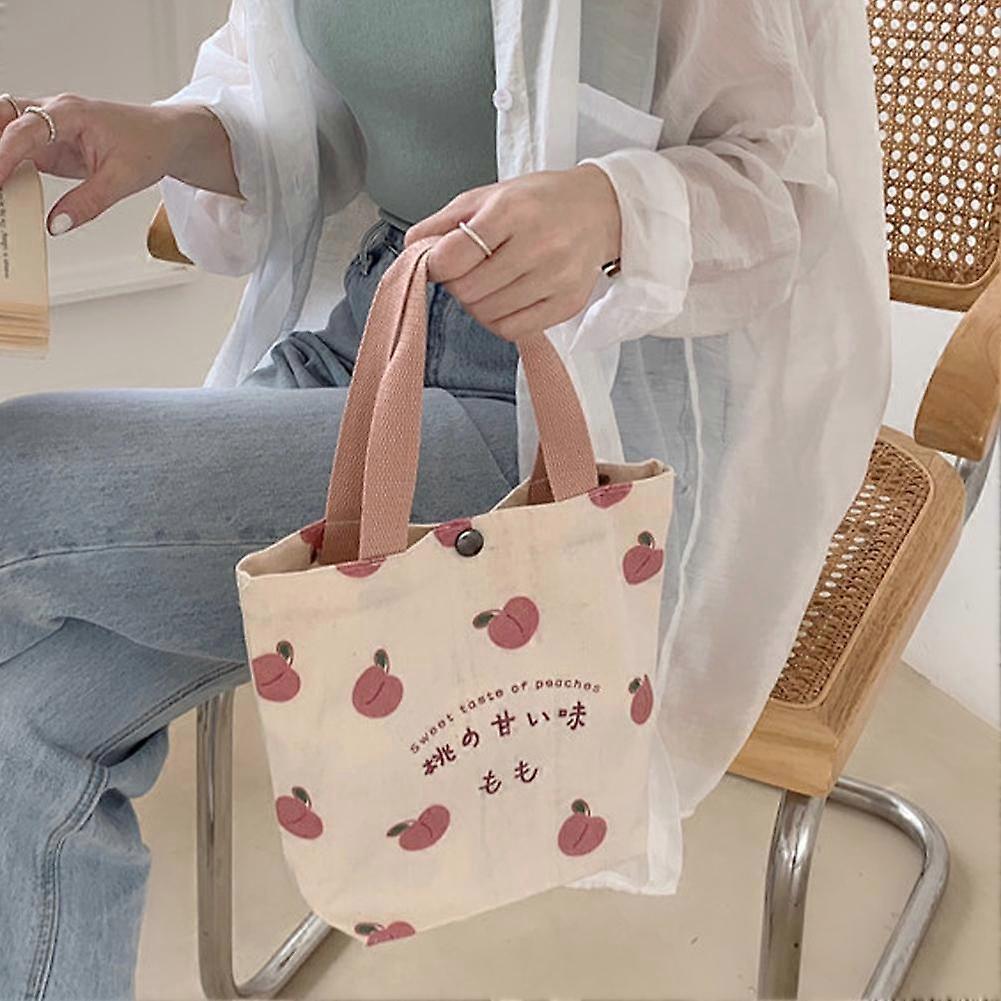 Canvas Handbag Mini Canvas Bag for Girls' Snacks and Bento Boxes