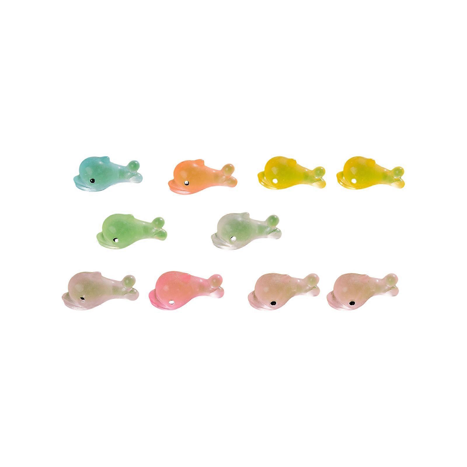 10pcs Glow In The Dark Small Mouse Figurines, Assorted Color Resin Animal Statues for Crafts and Decorations