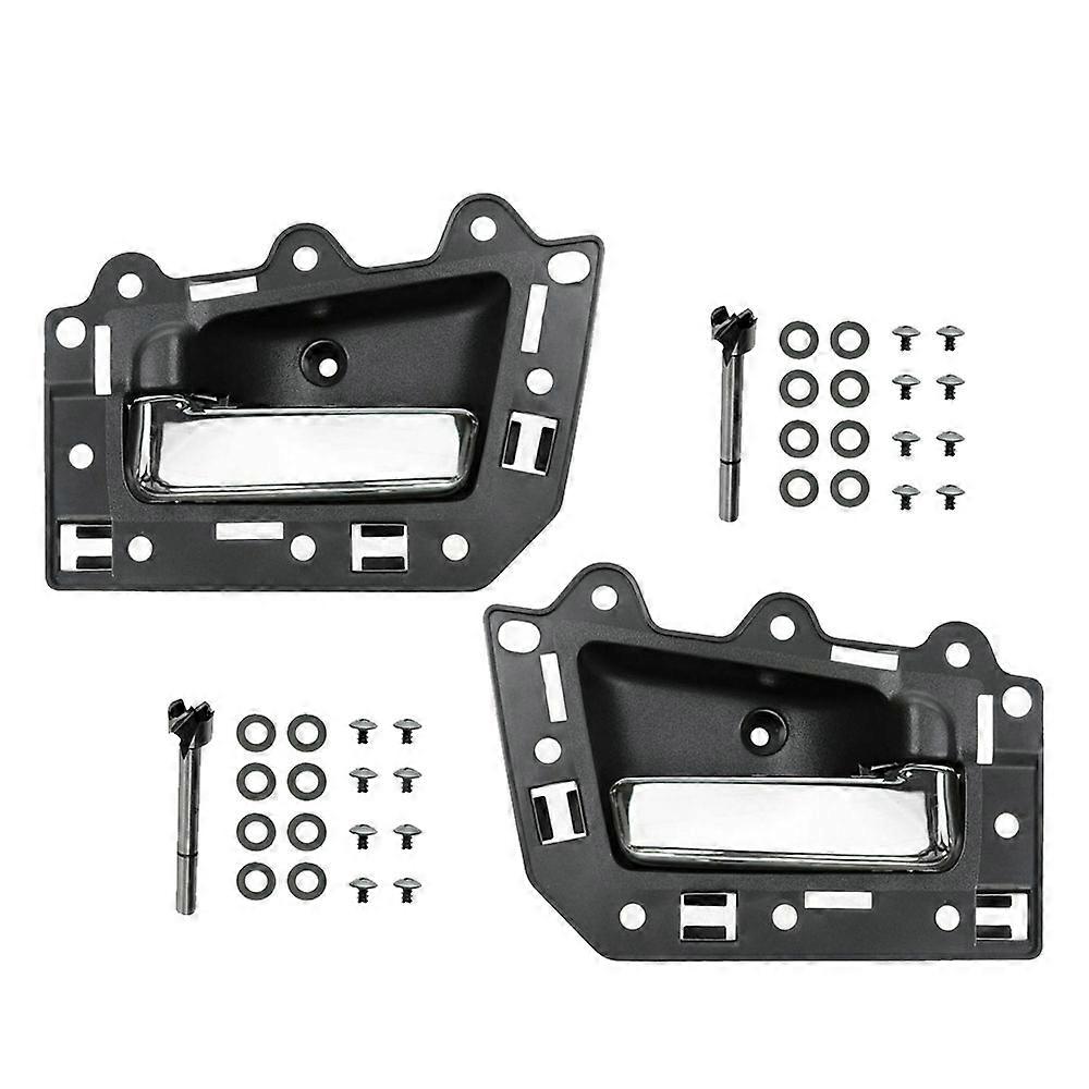 2Pcs Interior Door Handle Set for Grand Gray & Chrome