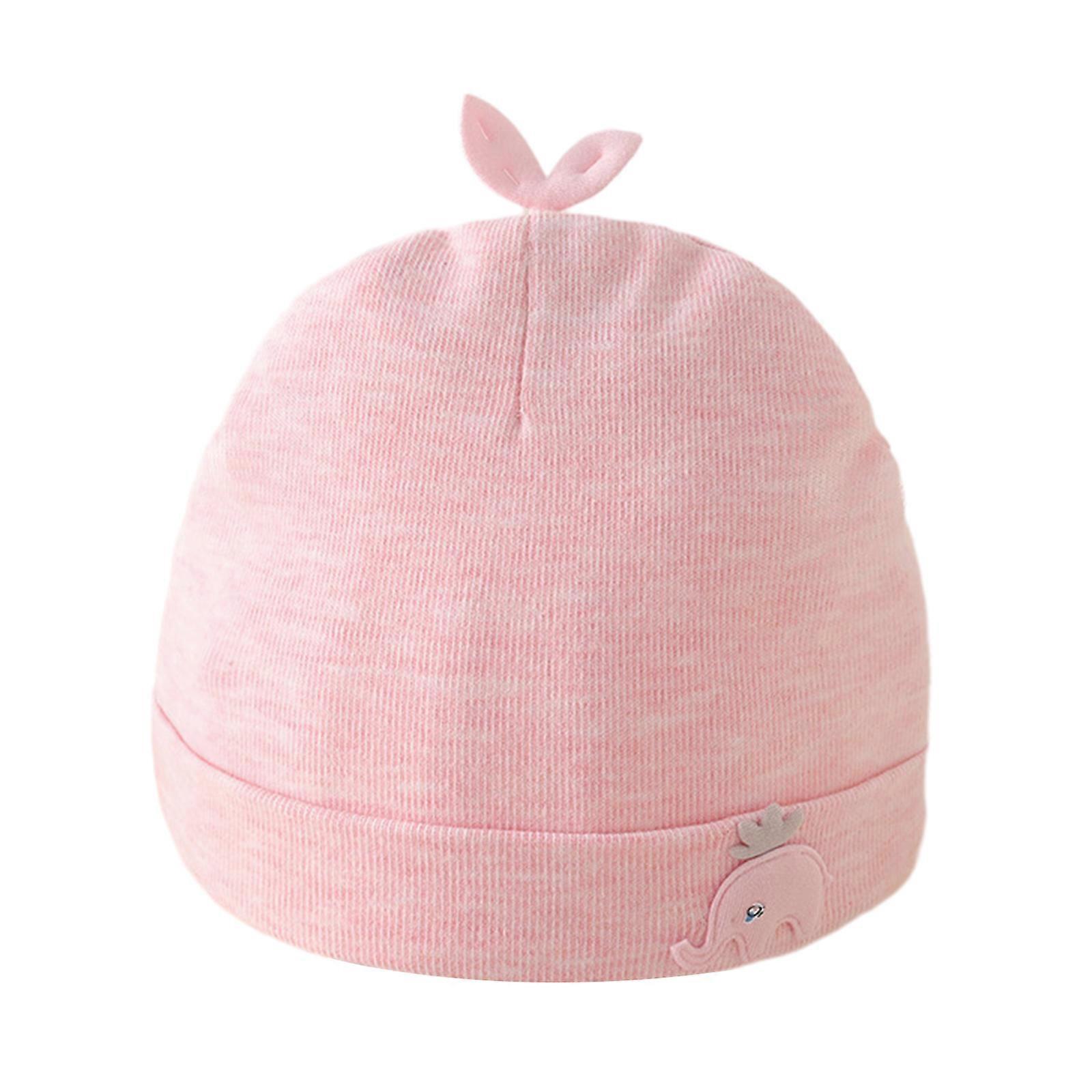 Winter Hat Kids Baby Bonnet Cap Breathable Hat with Cute Elephant Pattern Cotton Hat Cap for Boy Girl 0-2 Years  Pink S