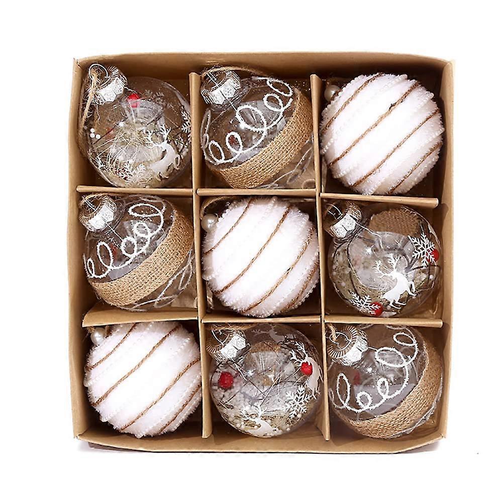 9 Pcs Shatterproof Christmas Ball Ornaments for Tree Decoration, Holiday Party, Red and Gold Color Set