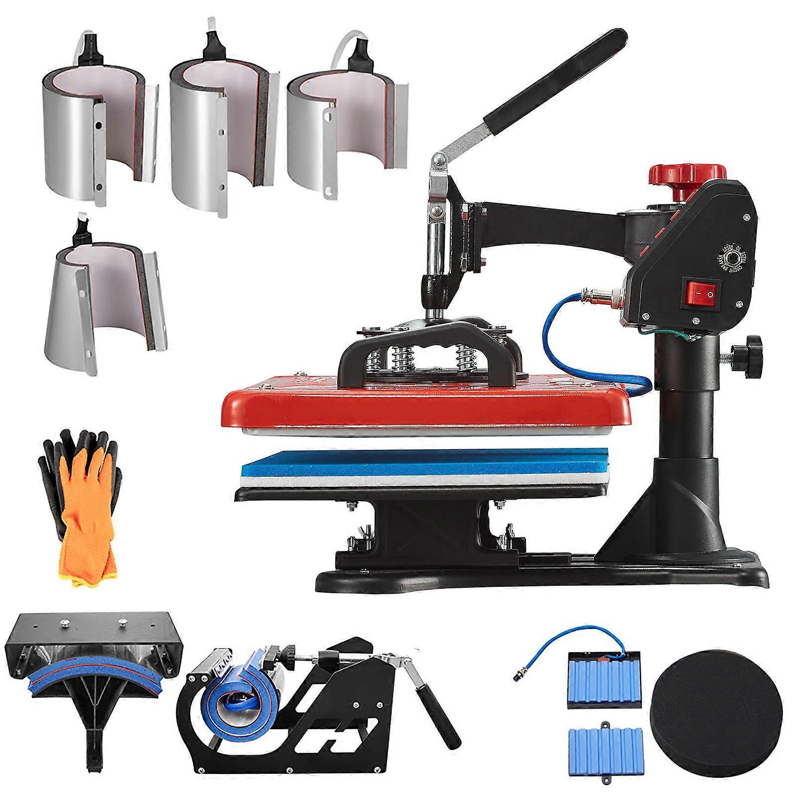 热压 10 合 1 热压机12x15 红色升华机，适用于笔杯