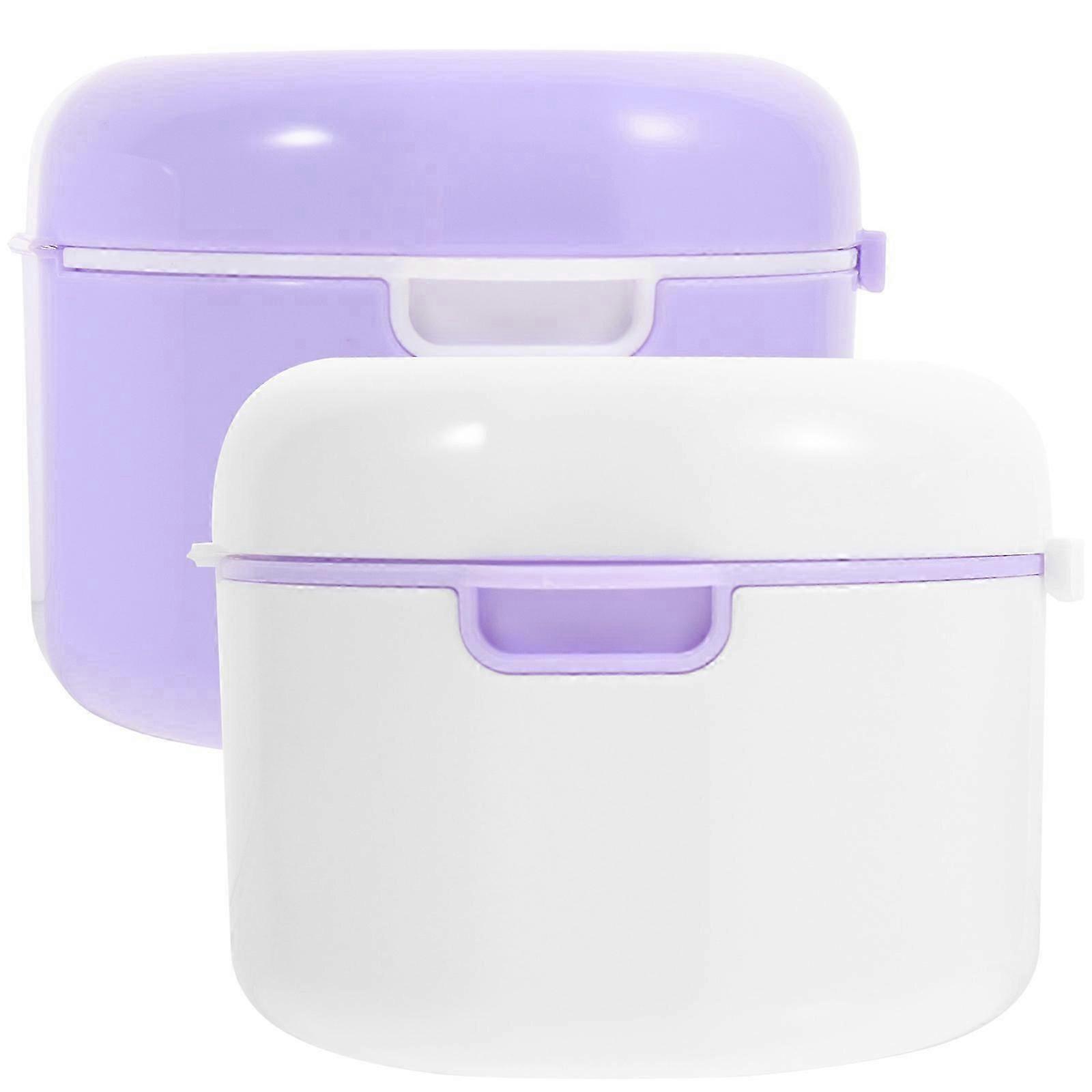 2pcs Orthodontic Denture Case Portable Brace Box Reusable Denture Box Denture Protective Box