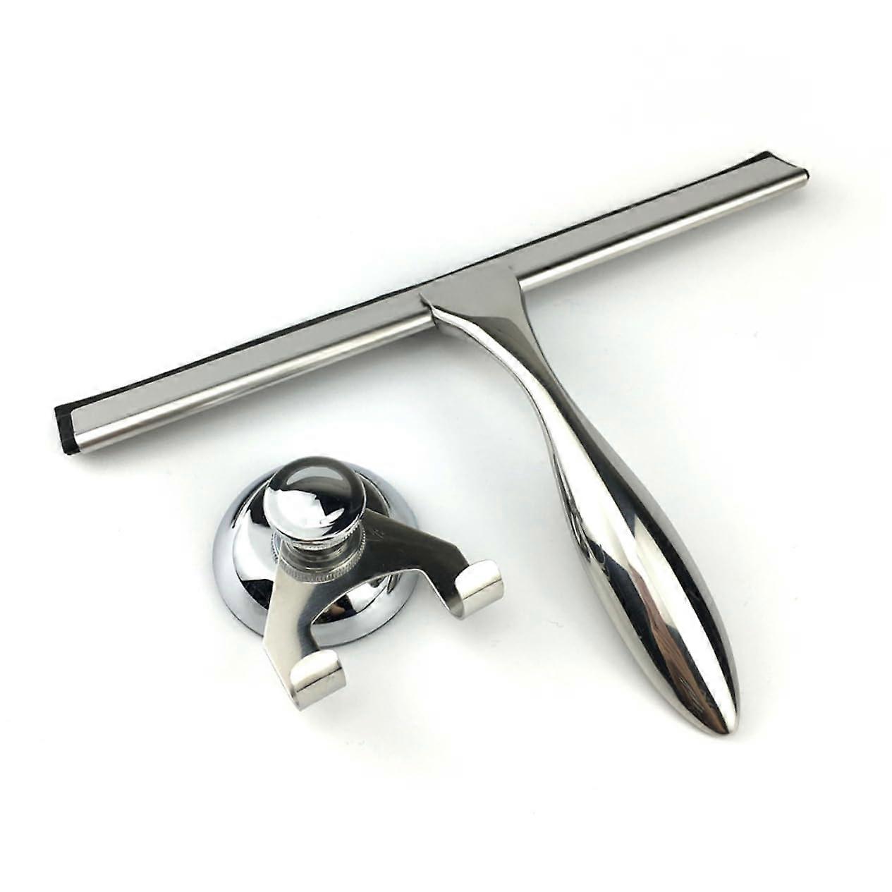 3 Piece Stainless Steel Squeegee Set with Ergonomic Handle for Shower and Window Cleaning