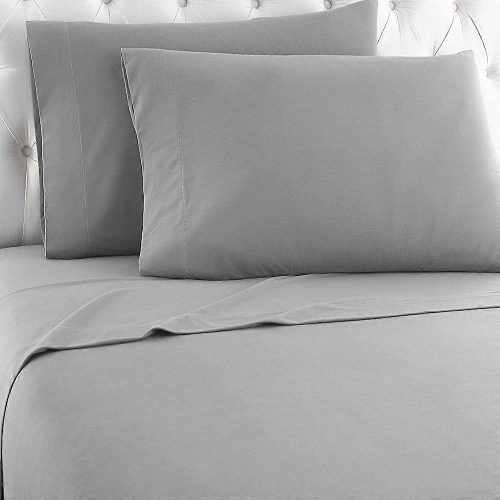 Solid Color Washed Cotton Single Fitted Sheet Mattress Protector - Gray 120*200cm