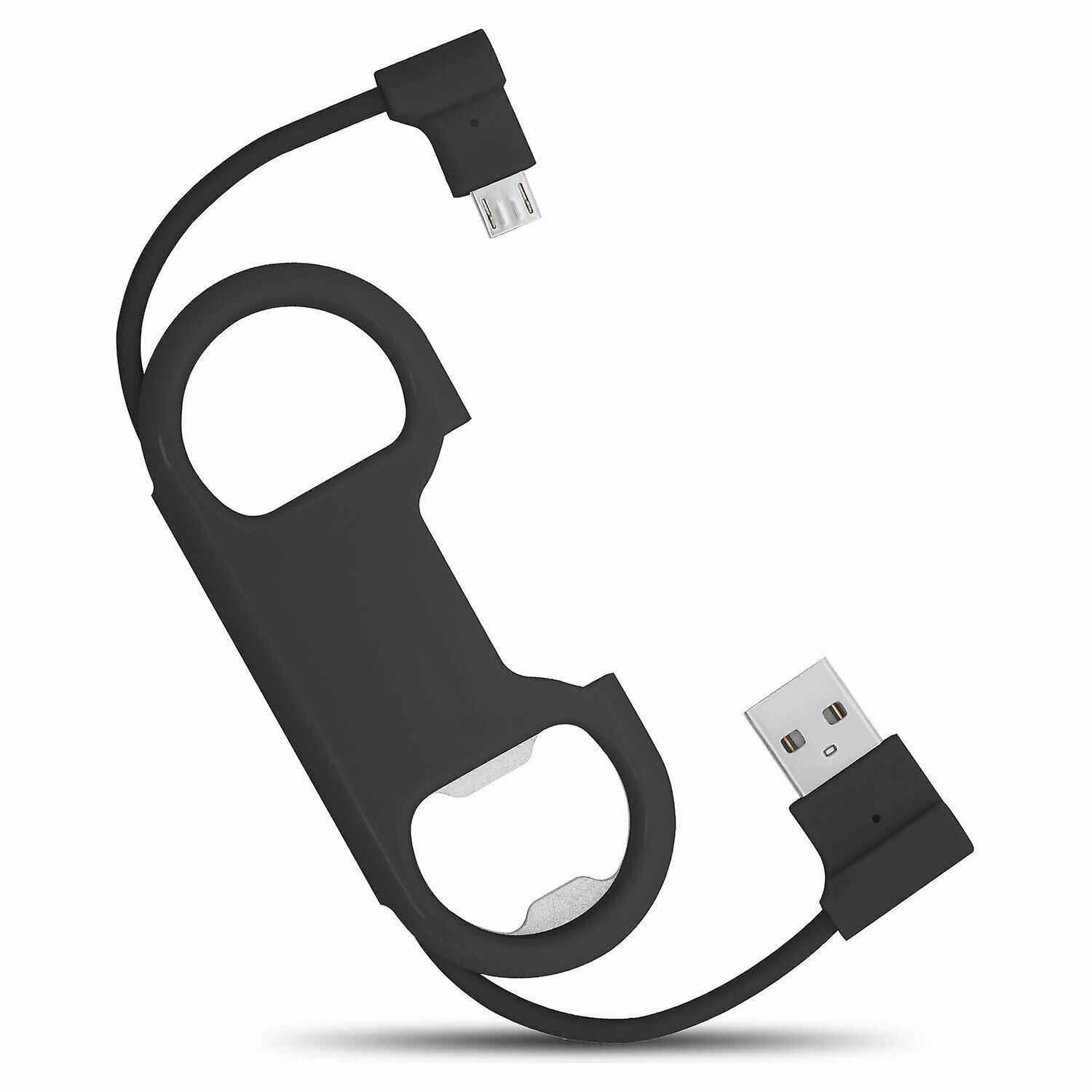 Charge Sync Cable with Bottle Opener Micro USB Black
