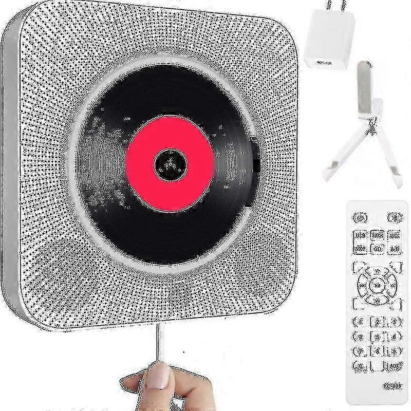 Portable Cd Player With Bluetooth - Wall Mountable Home Audio With Fm Radio And Remote Control Black Friday 2023