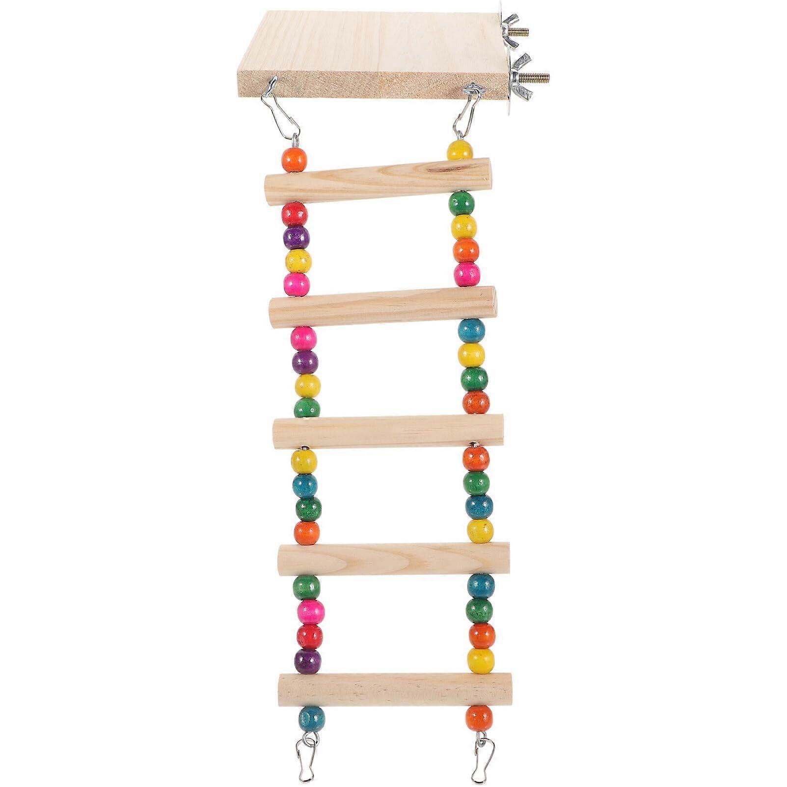 Bird Toy Rotating Ladder Bird Climbing Ladder Chewing Toy Swing Stand Stand Bar Ladder Perching Platform with Ladder Bird