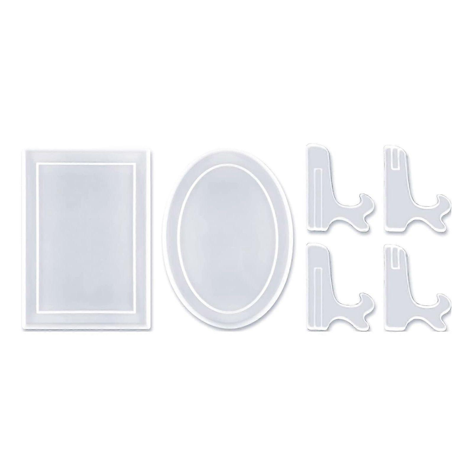 Photo Frame Mold Epoxy Resin Silicone Mold Rectangle/Oval Casting Mold for DIY