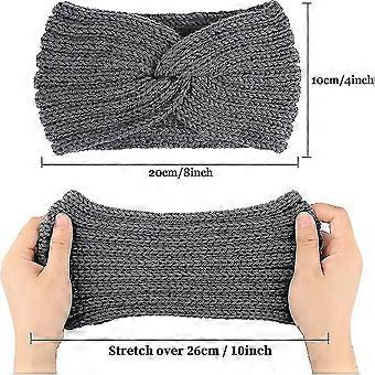 4 Pack Knitted Headbands, Winter, Soft Wool, Flexible for Women, Various Colors