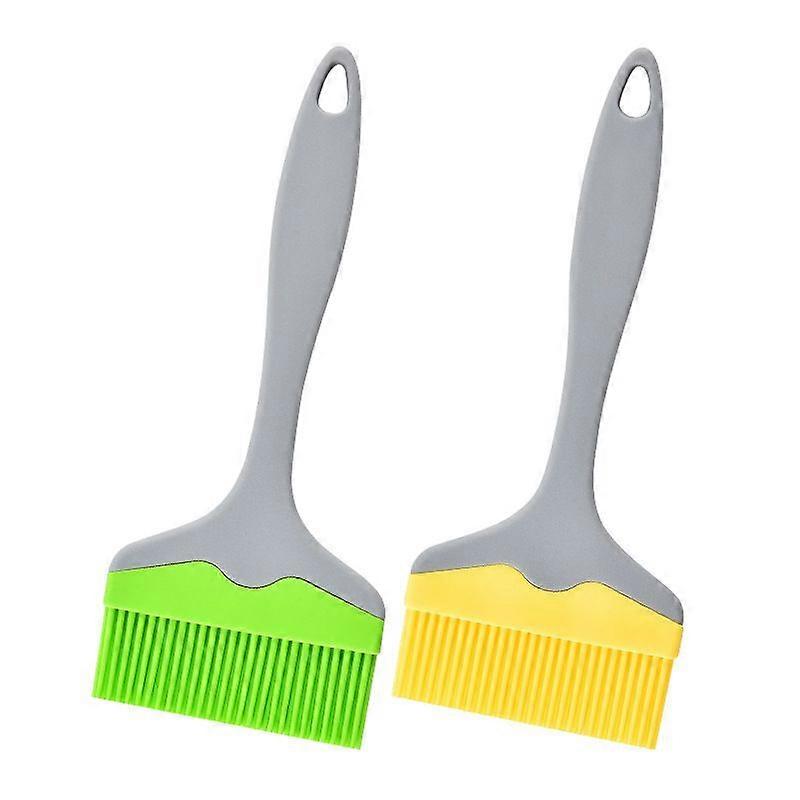 2 pcs Silicone Basting Brush, Large BBQ Pastry Brush for Cooking, Extra Large Basting Brush for Grilling, Baking, BBQ, Sauce, Butter, Marinades, Yell