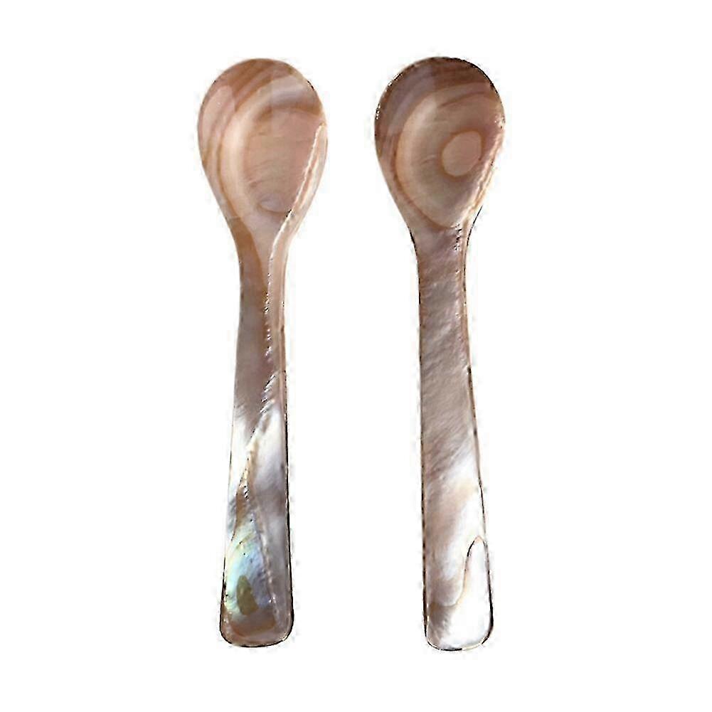 Compatible for Coffee, Restaurant Serving (2 Pieces) 2024 Walkb Shell Spoon, Mother of Pearl Caviar Spoons for Caviar, Egg, Ice Cream,