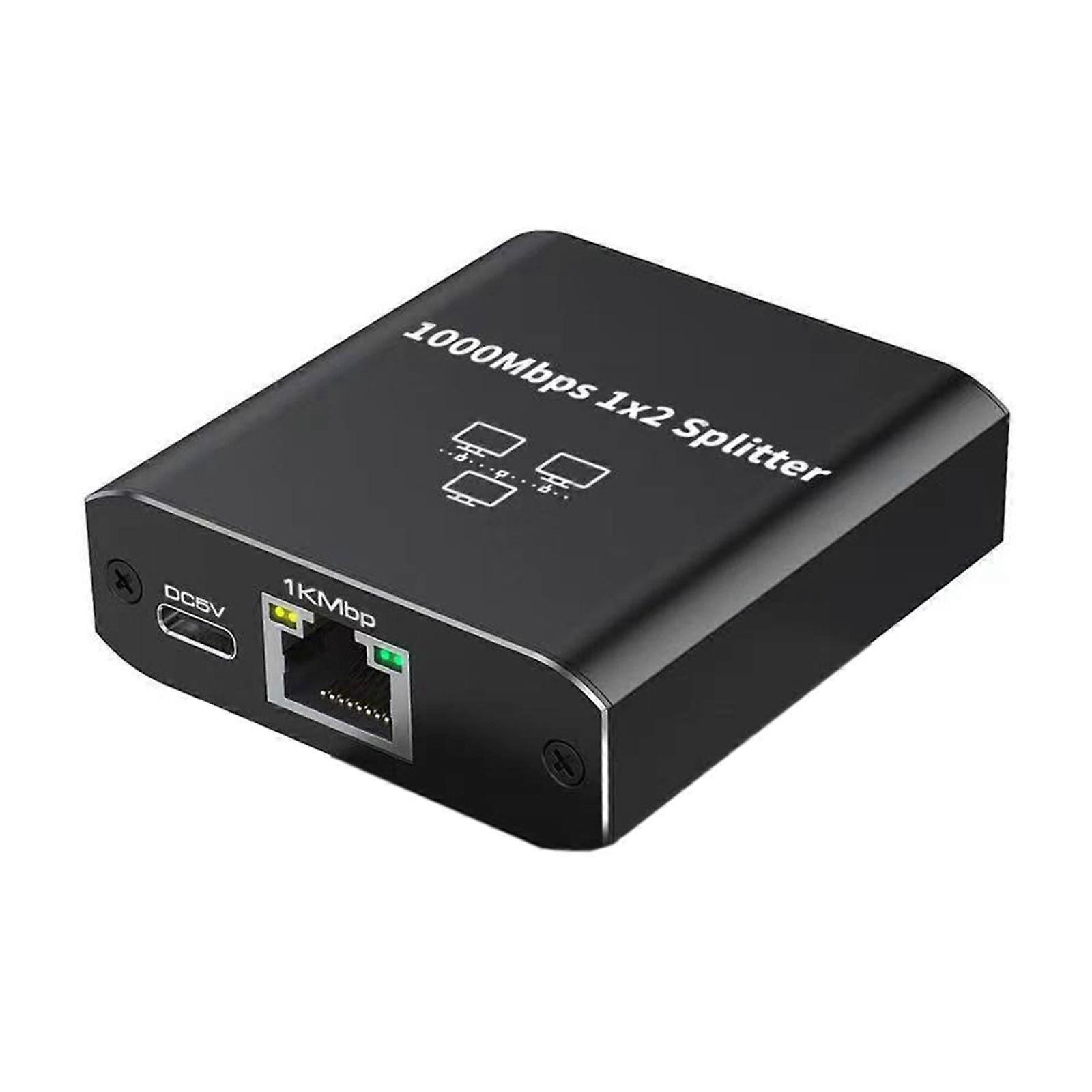 Compactly RJ45 Gigabit Ethernet Splitter No Need Driver for Easy Plugs and Play Setups 2Device Networked Simultaneously