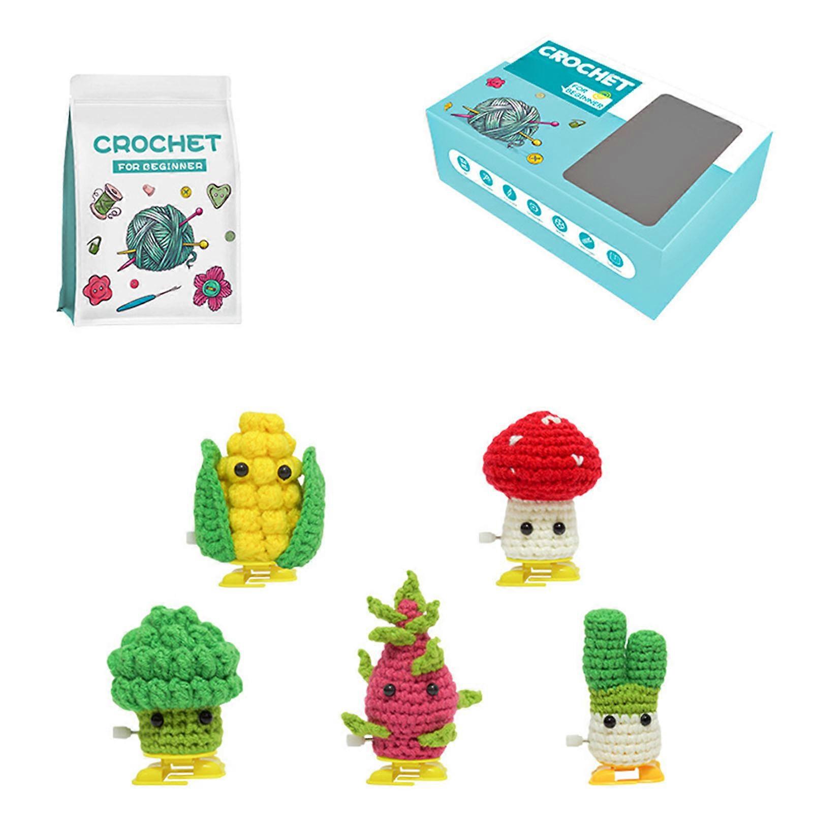 Crochet Flower Set with Step-by-Step Tutorial Instruction Crochet Potted Plant Crochet Knitting Supplies for Beginner Style 9