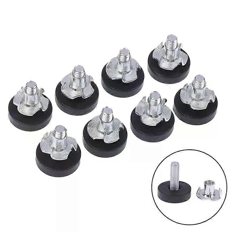 8Pcs Adjustable Sofa Furniture Balance Feet with Square Nut Threaded Workbench Leveling for Chair Levelers Alloy Iron and Leg