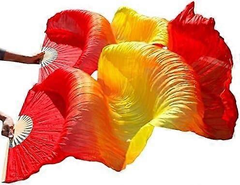 Silk Fans, Long Silk Veils Dance Fans, 180cm Belly Dance Fan Veils, Classic Size Ribs, 1 Pair Customized Silk Fans