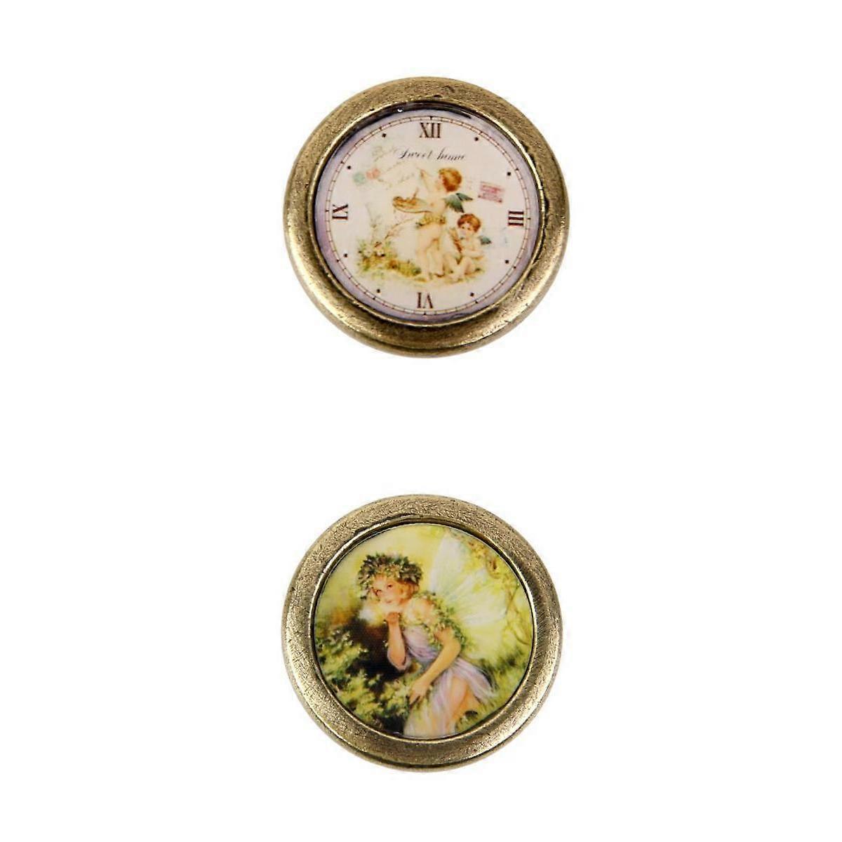 Set of 2pcs Fairy Printed Cabinet Door Drawer Handle Bin Pull Knobs Hardware