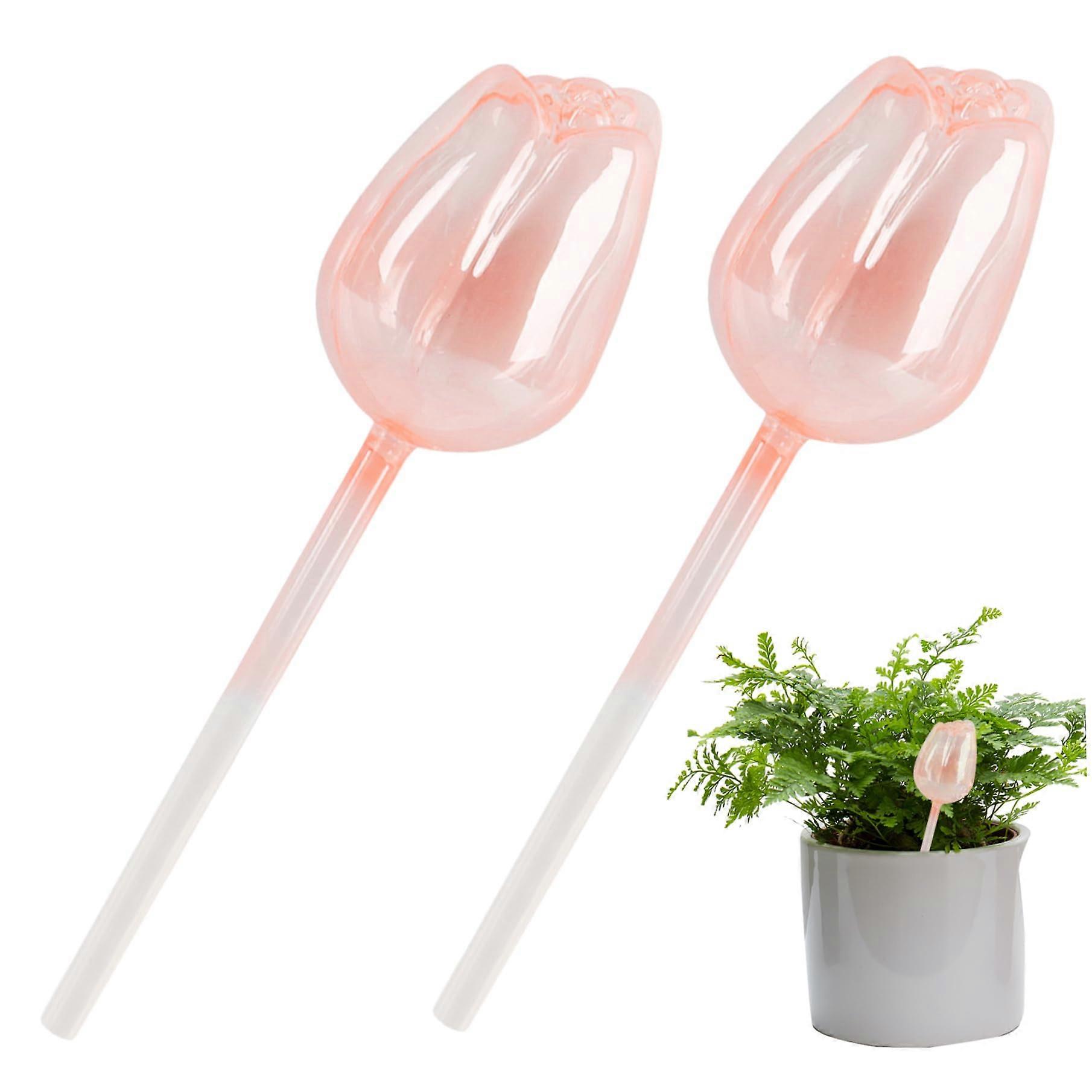 Automatic Plant Watering Globe - 2-Pack, Flower-Shaped Glass Globe, Clear Polished For Indoor Use When You're Away
