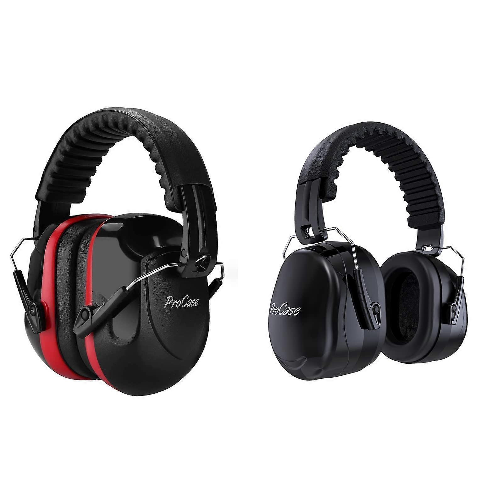 Noise Reduction Safety Ear Muffs Bundle with Adjustable Hearing Protection, Comfortable Earmuffs, Ear Defenders for Work