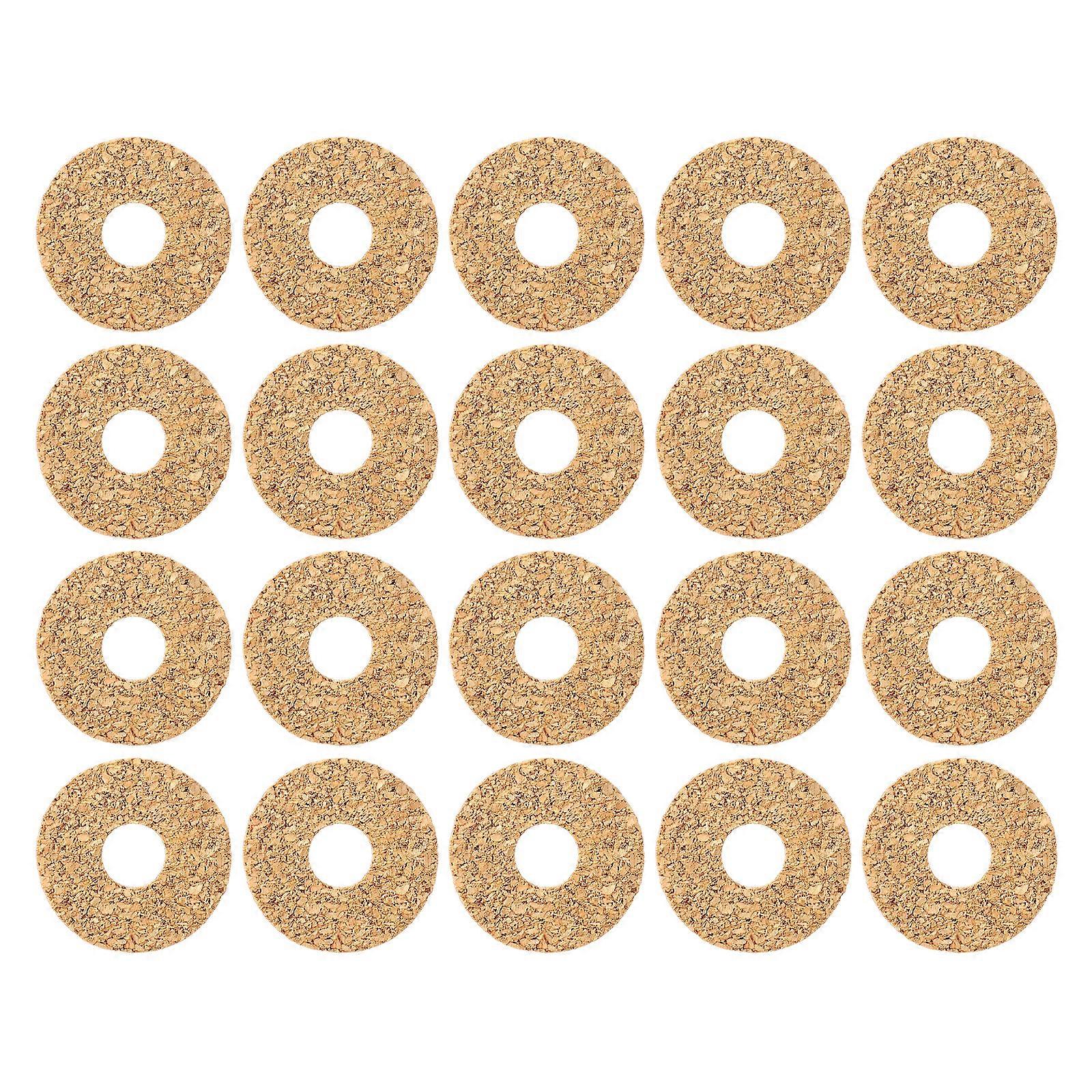 Lot de 20 médiators en liège antidérapants, 18 mm (0,70 pouce), multicolores.