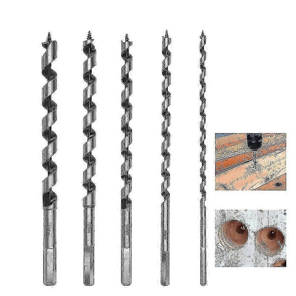 5 Piece Hexagonal Woodworking Drill Bit 230mm Woodworking Drill Bit Set With Diameter 6mm/8mm/10mm/12mm/14mm