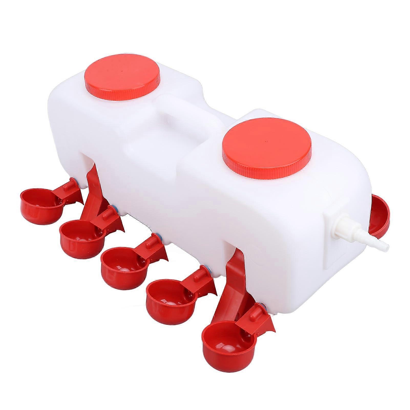 Automatic Chicken Drinker, 10L Poultry Water Dispenser with Cups, Float