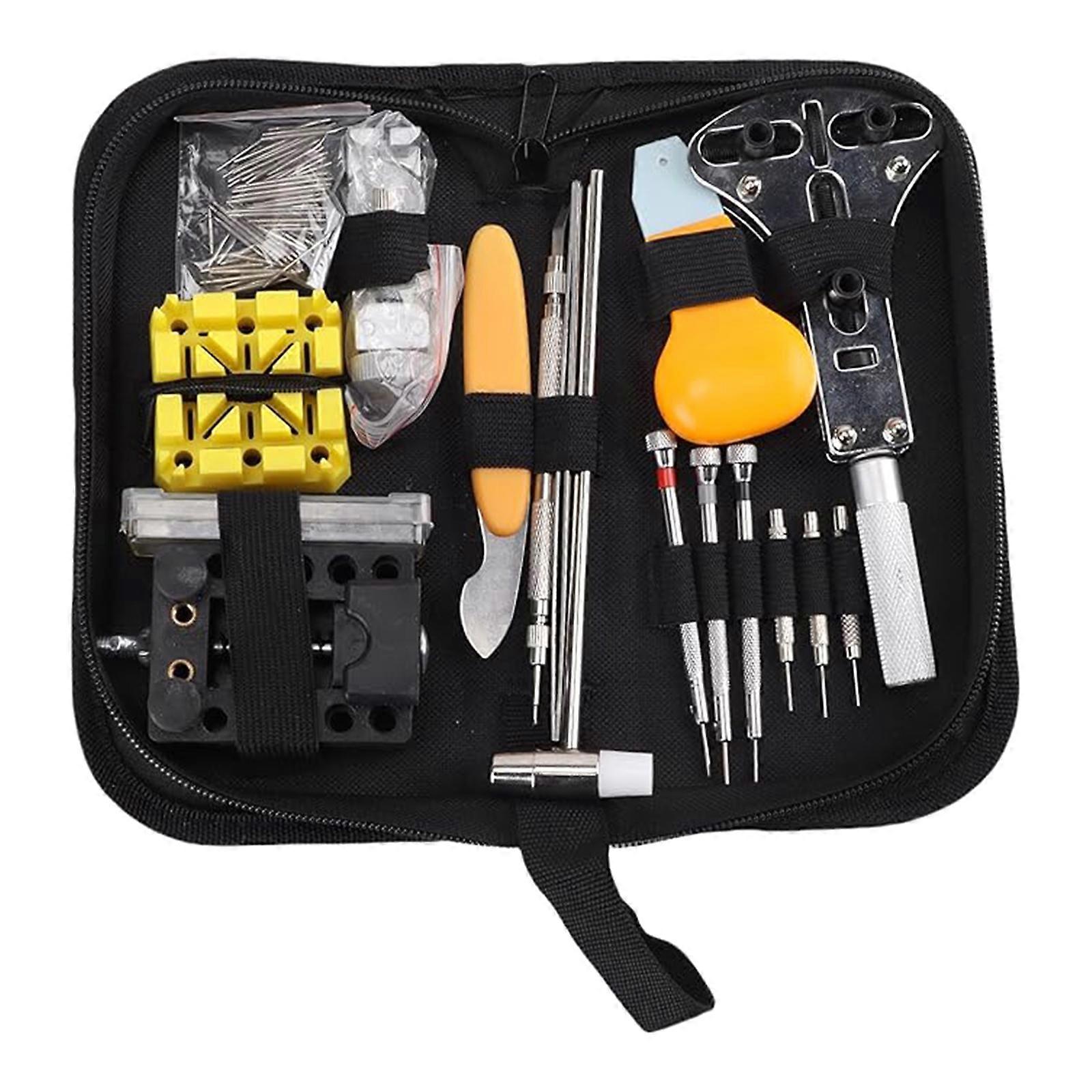 Watch Maintenance Kits With Effective Tools And Storage Bag For Easy Battery Replacement Case Opener Strap Adjustment Multicolor