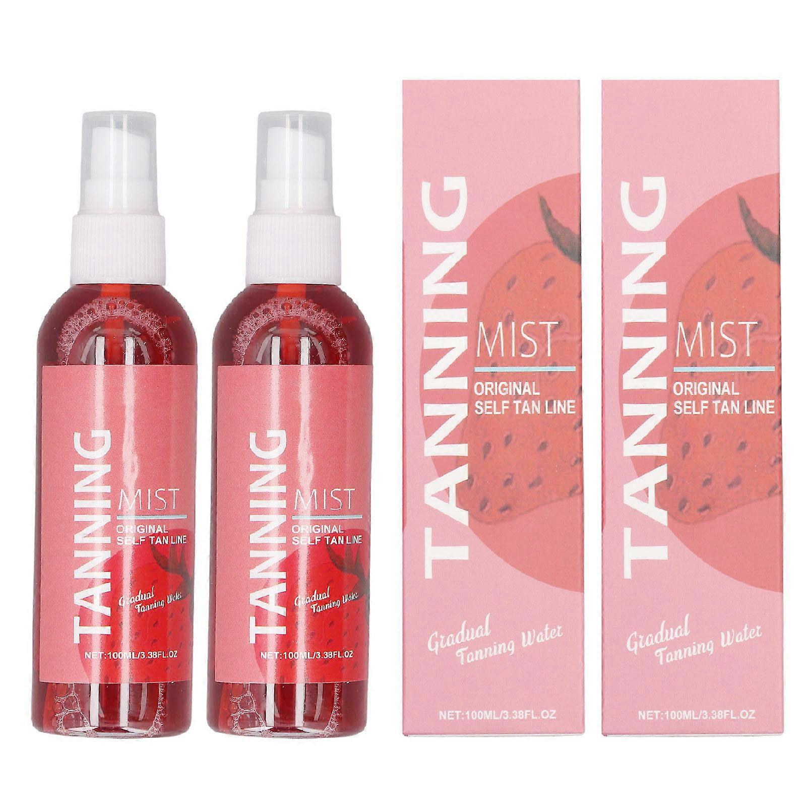 2pcs 100ml Strawberry Tanning Spray Self Tanner Bronzing Mist Hydrate Tanning Accelerator Spray