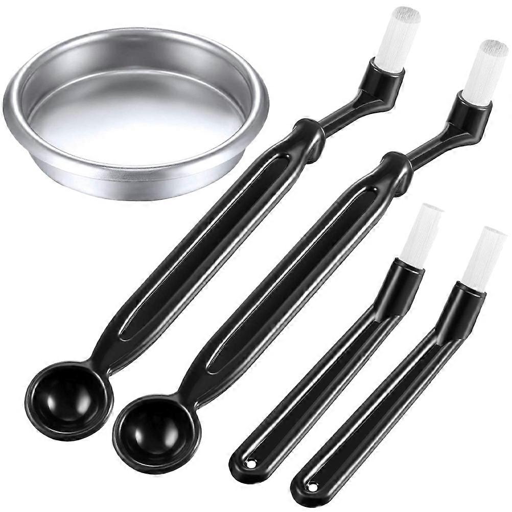 5pcs Espresso Machine Cleaning Brushes Small Nylon Tools for Coffee Maker Group Head Maintenance, Portable & Easy to Use Accessories