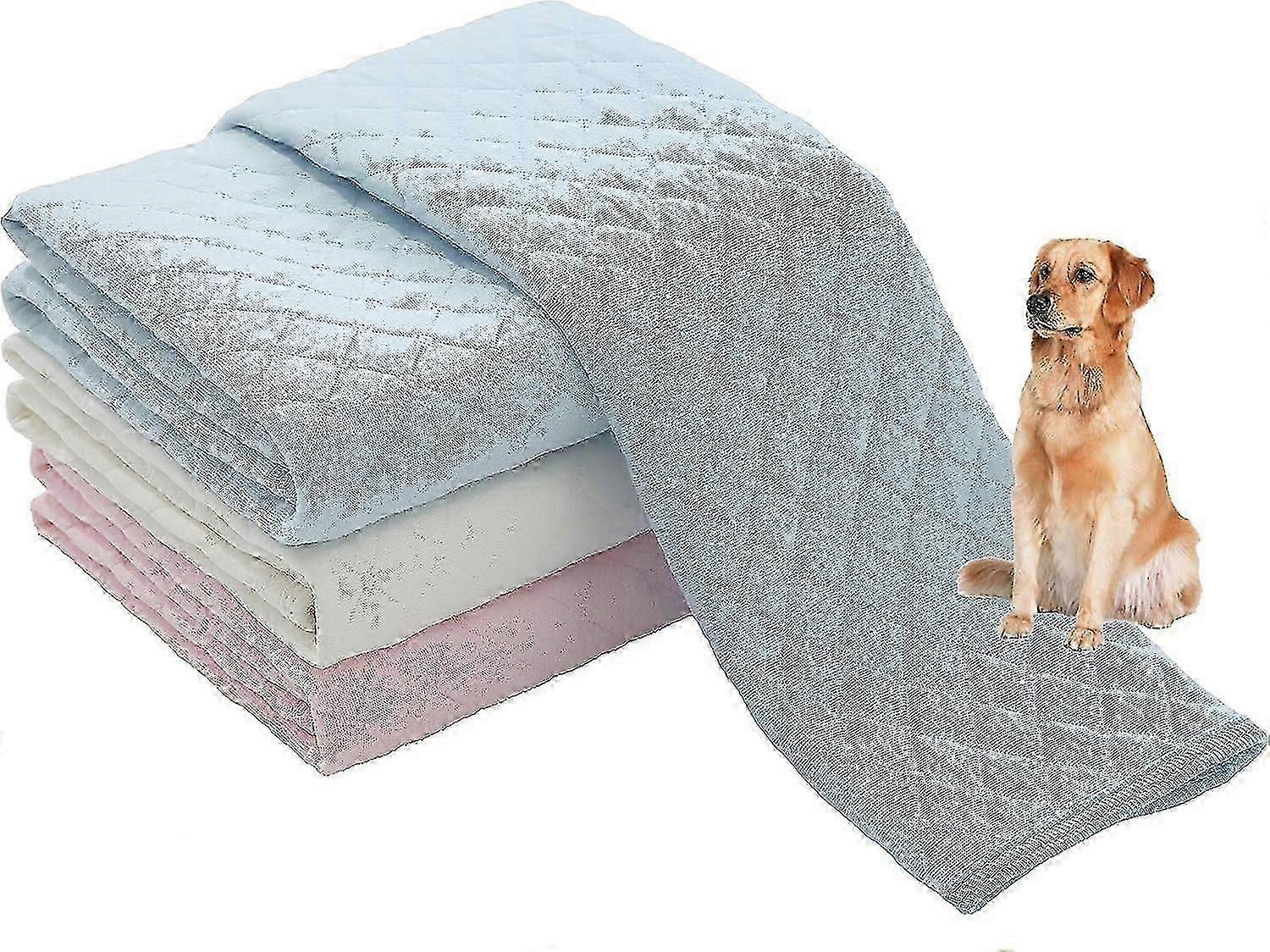 Washable Reusable Dog Pee Pads | 2 Pack in Blue and Pink | 100% Waterproof and Highly Absorbent | Large Non-Slip Puppy Pads Suitable for Dog