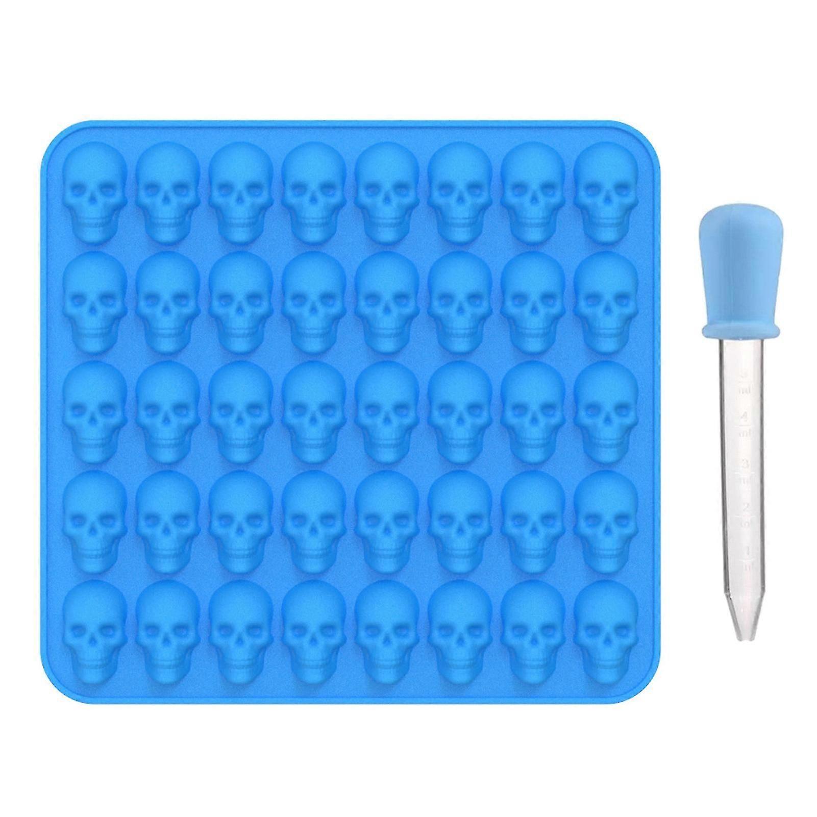 1 Set 40 Cavity Candy Chocolate Ice Cube Mold DIY Non-stick Horror Skull Shape Biscuit Mold for Halloween Party