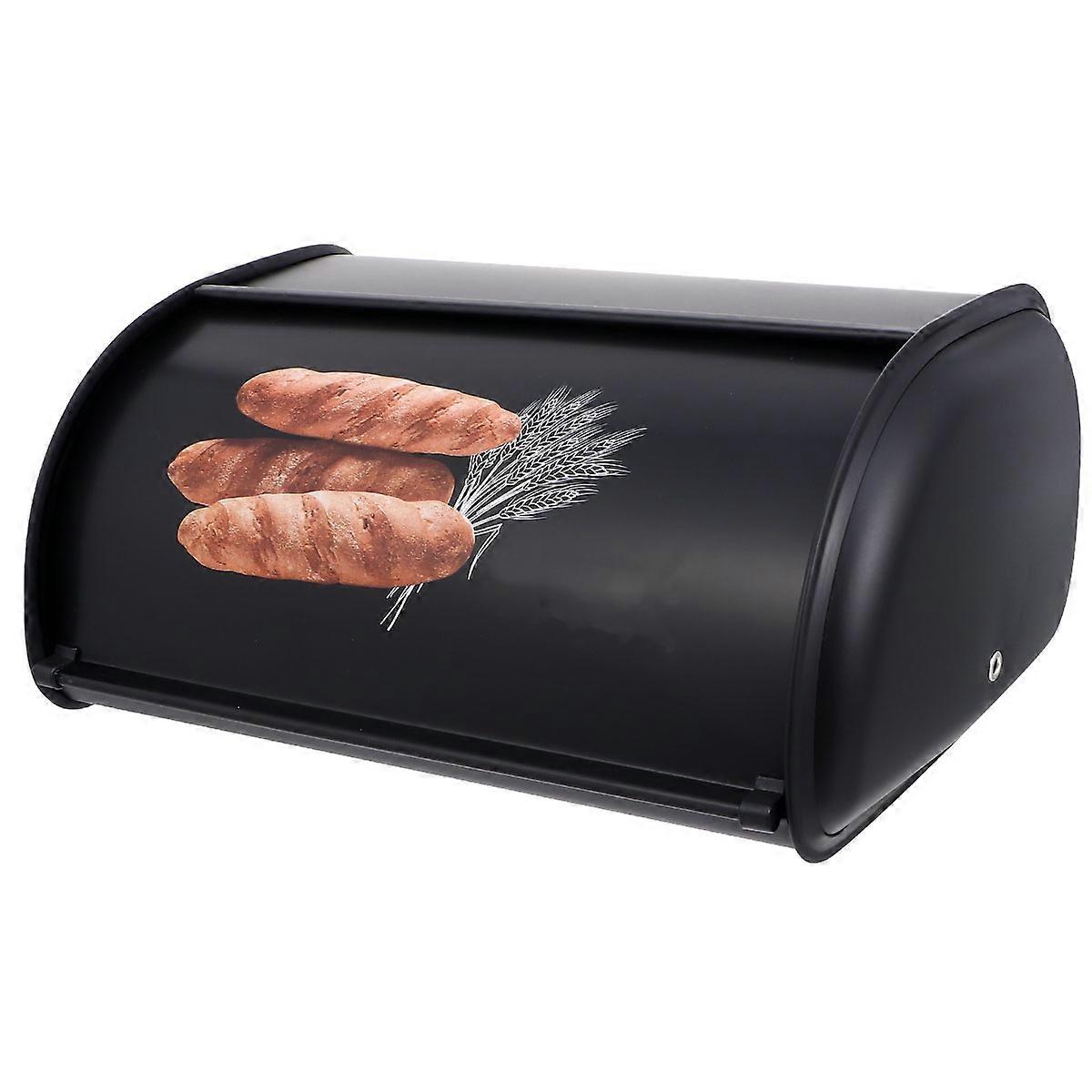 1Pc Metal Small Drum Bread Box Storage Case Space Saving Storage Box