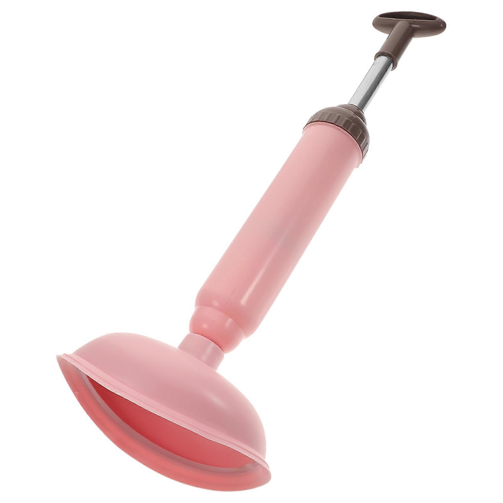 Rapid Toilet Plunger For Bathroom With Holder Home Use Pink 45X16.5X16.5CM Drain Cleaning 1Set