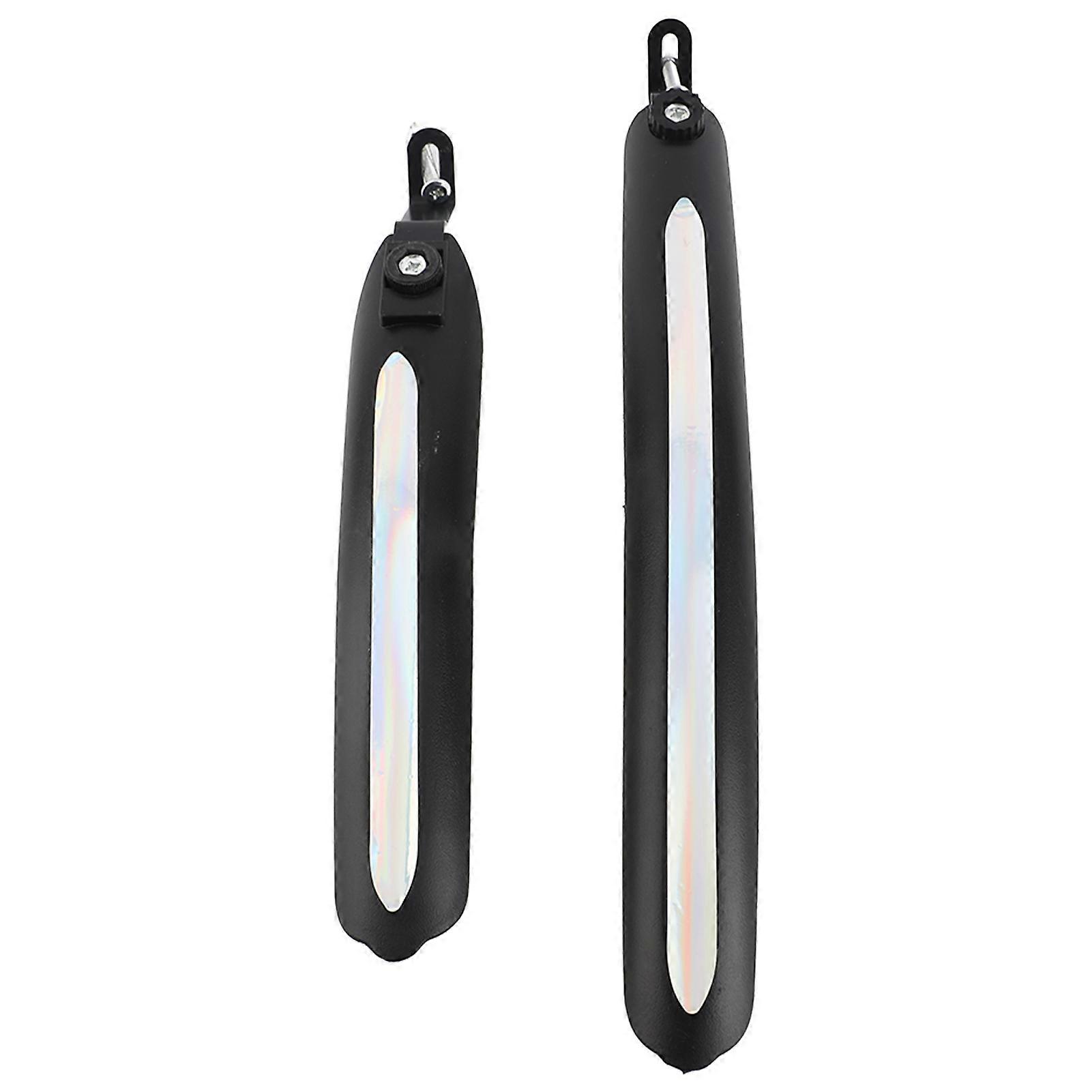 1 Pair Front and Rear Mudguards for Road and Mountain Bikes (Black)