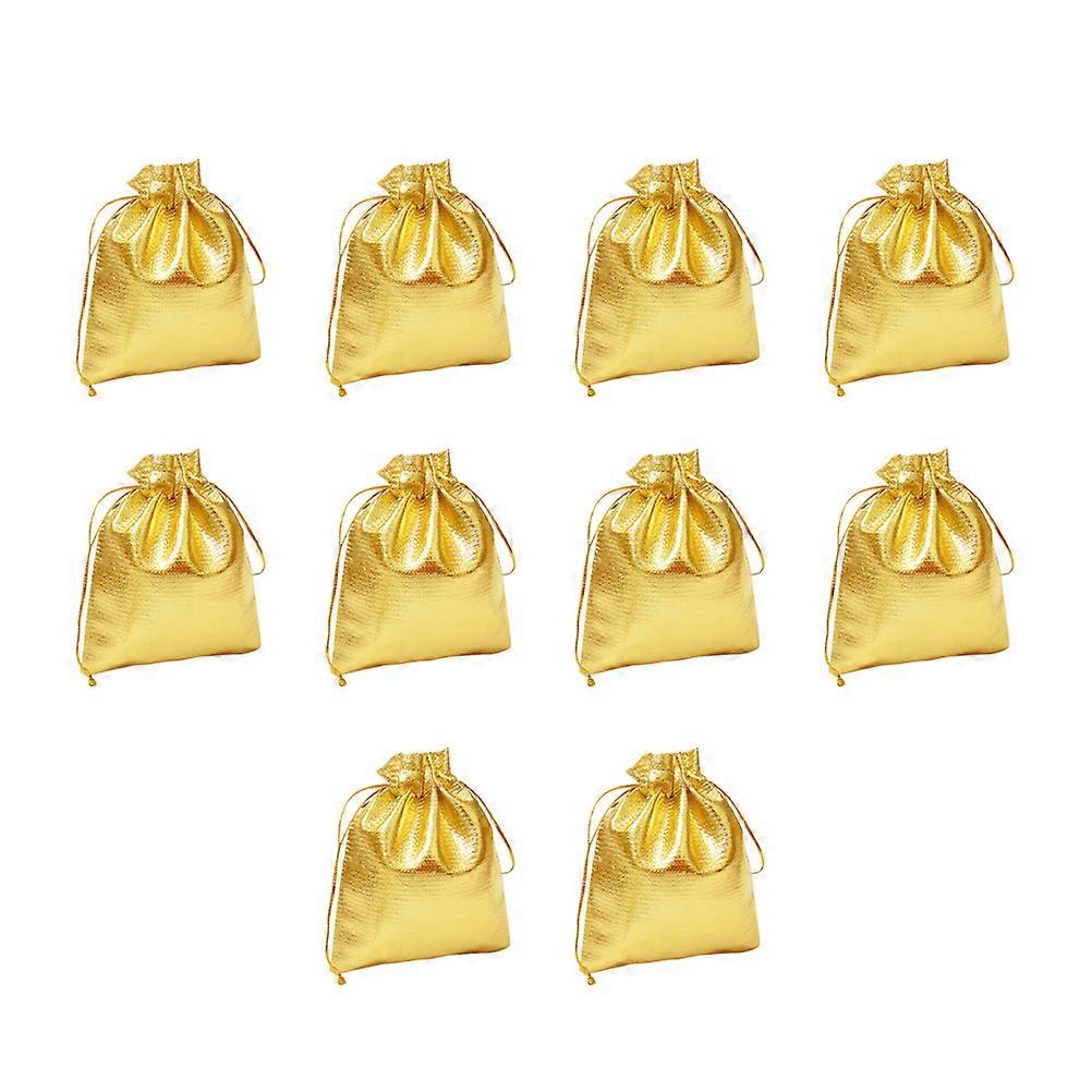 Mini Drawstring Bags Golden 9x12cm Rectangular Simple and Practical For Wedding Party Favor Pouches 50Pcs