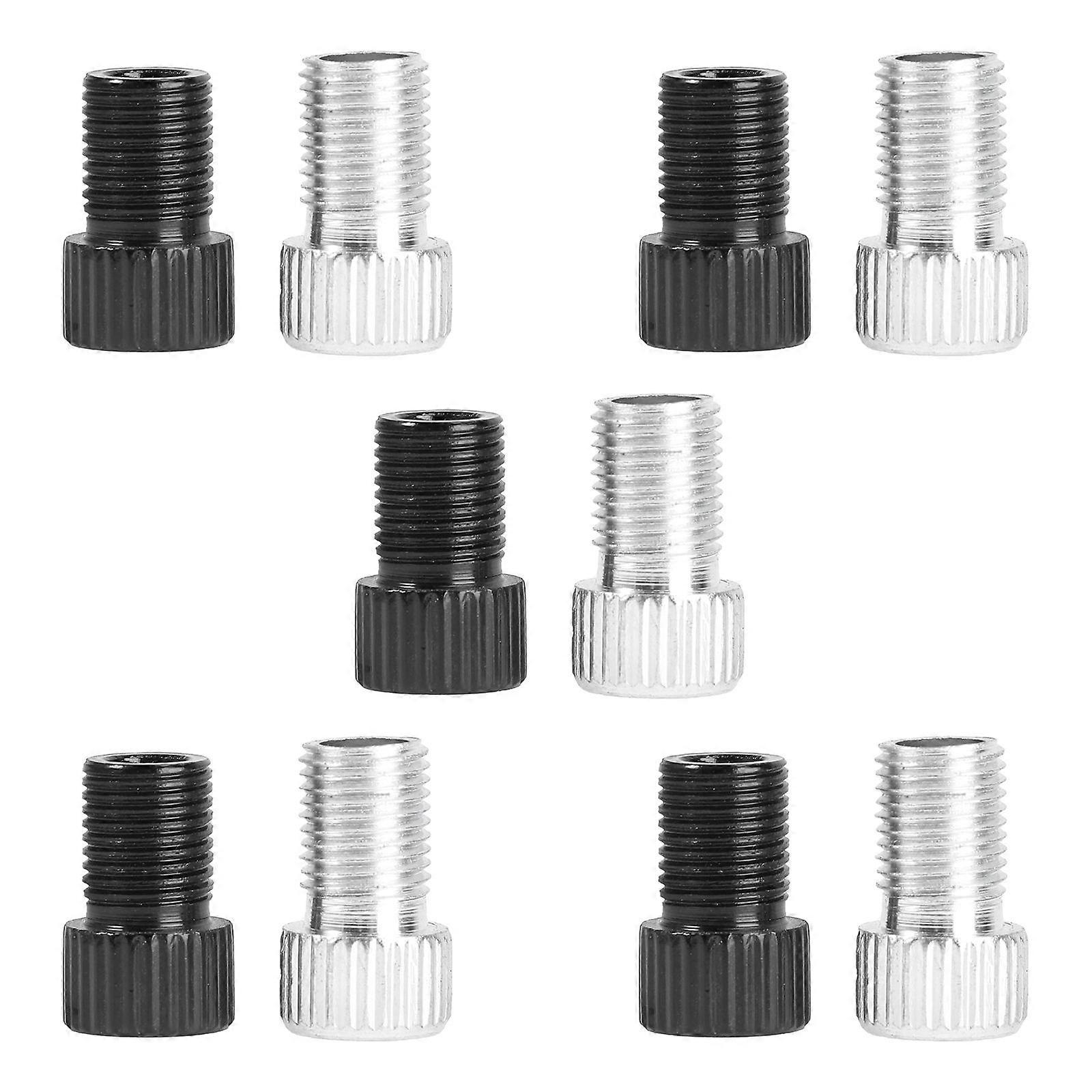 Bike Tire Valve Adapter Valve Conversion Aluminium Alloy Accessory for Traveling 0.2 0.2 0.6in Assorted Color 10Set