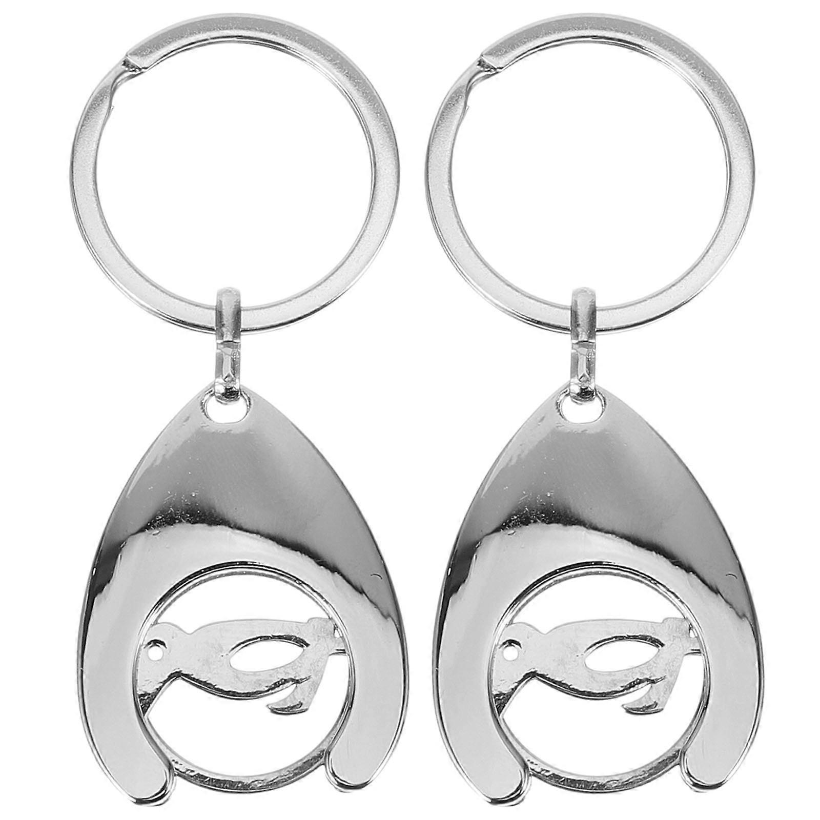 Trolley Token Keyring Metal Trolley Tokens Keychains Daily Use Small Trolley Tokens 2Pcs