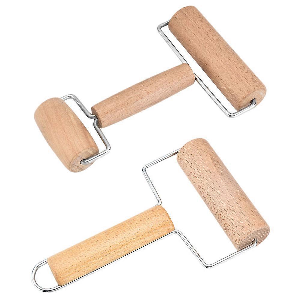 Assorted Color NonStick Wooden Rolling Pin for Kitchen Use with FoodGrade Wood Material 2Pcs