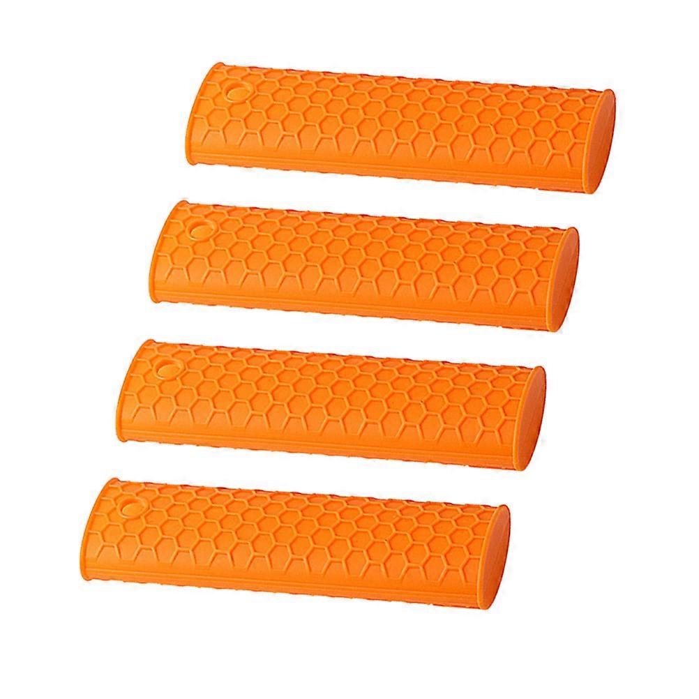 Silicone Pan Handle Covers Heat Resistant, Non Slip Pot Holder Sleeves for Cast Iron Skillets, 4pcs, Kitchen Accessory