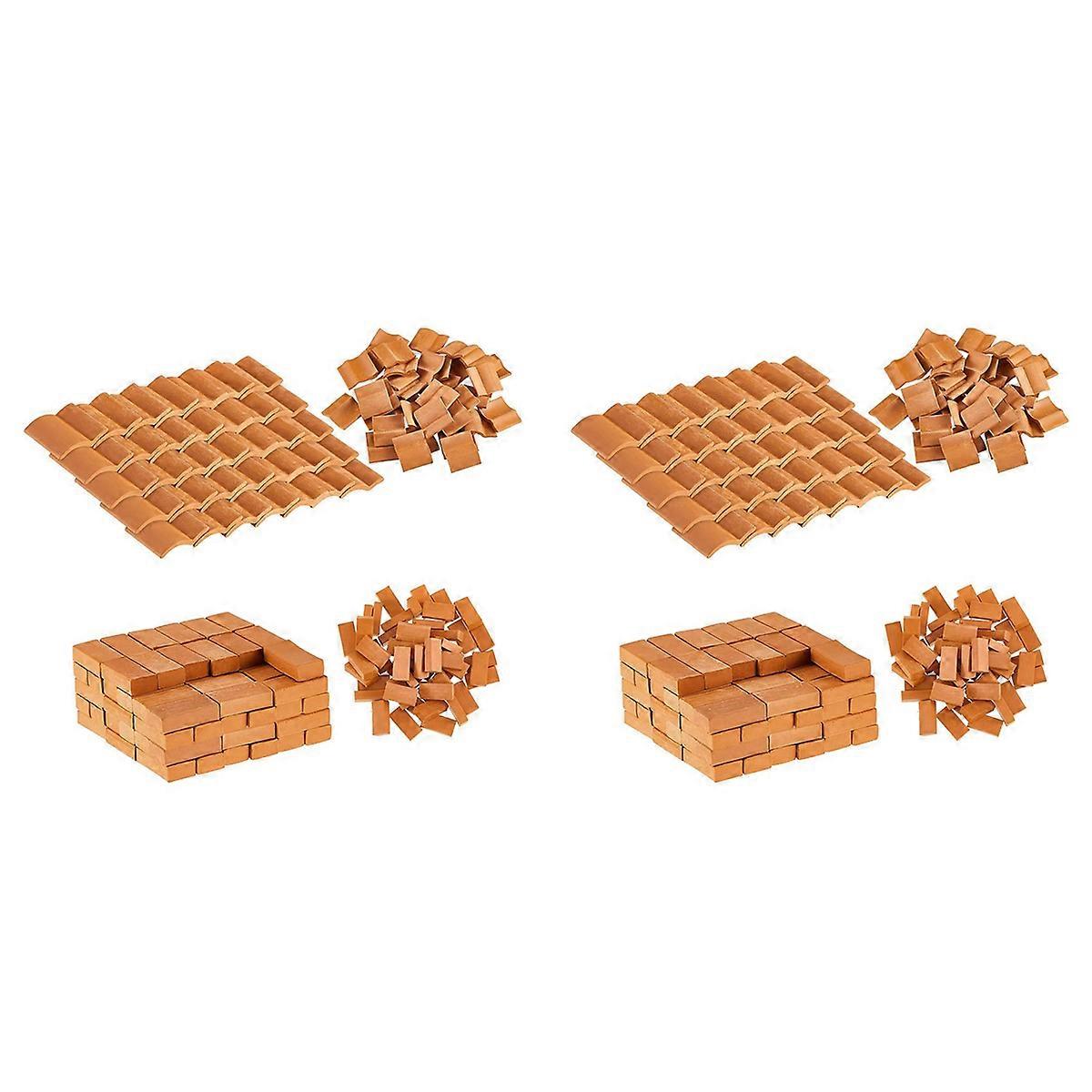 200Pcs Mini Bricks&Roof Tiles Model Building Set