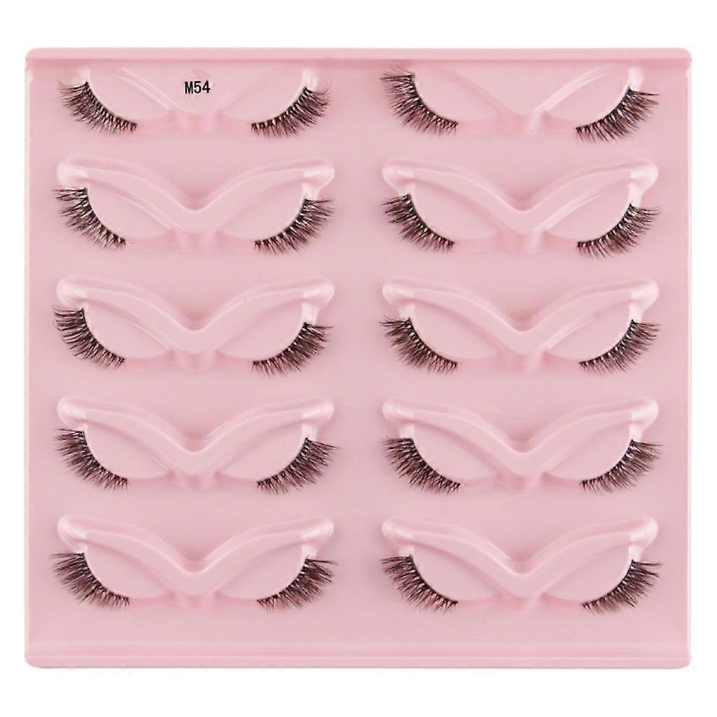 Half Eyelashes Natural Look Wispy Cat-Eye Eyelashes 3D False Eyelashes Fluffy Soft 10 Pairs Faux Mink Lashes Set