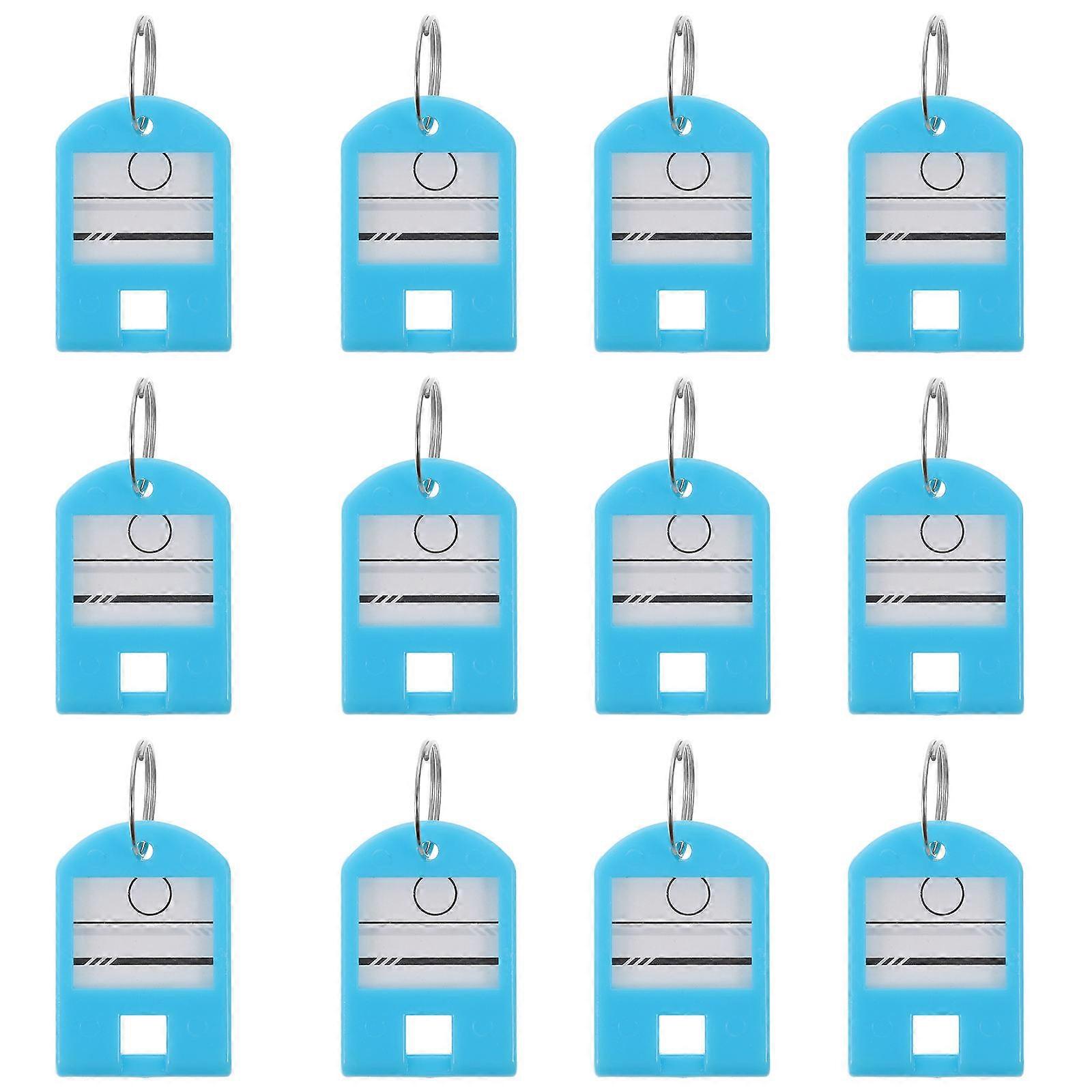Keychain Label Tag Portable Key Tags Compact Luggage Accessory Sky-Blue 4.00X2.80X0.60CM Identification 50Pcs