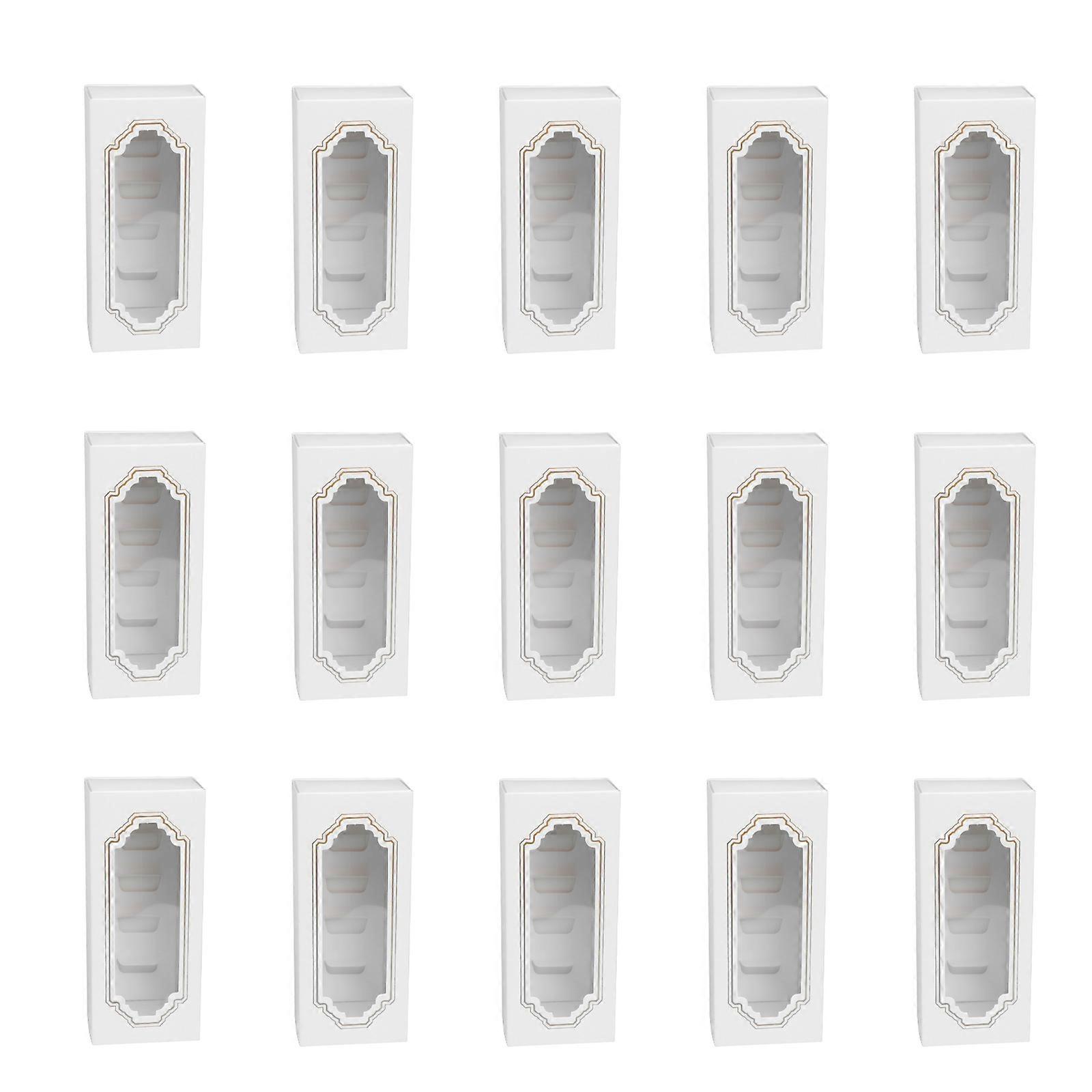 Macaron Packing Box Paper Clear Window Home Use Baking 6.1×2.6×2.0in Packaging 15Set