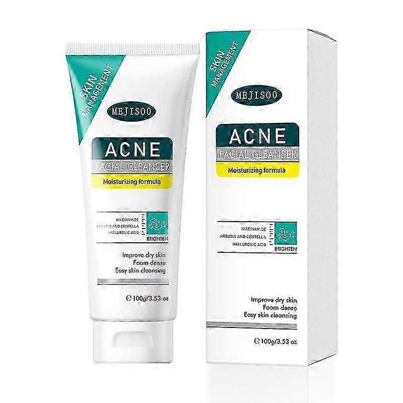 Acne Face Wash, Gentle Clear Clarifying Acne Cream Cleanser with Niacinamide & Arbutin & Centella, Deep Cleans & Treats Acne Prone Skin, For Sensitive