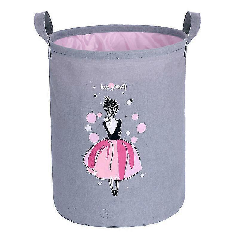 Foldable Waterproof Baby Laundry Basket Storage Basket Dirty Laundry Basket Bag (Ballet Girl)