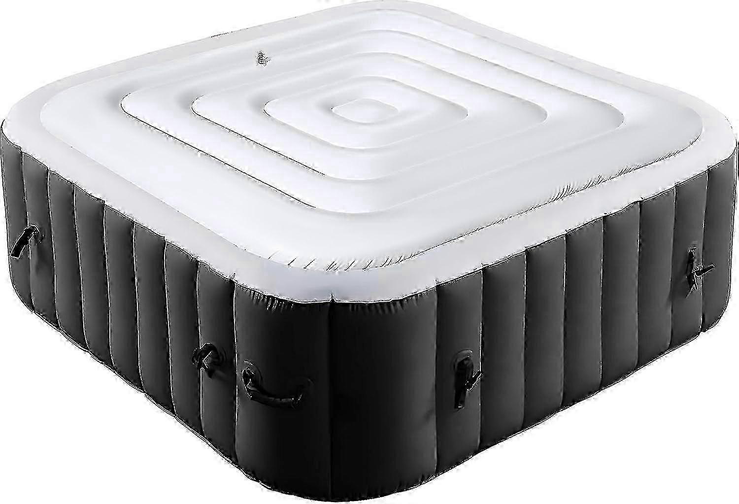 4.4Ft Inflatable Hot Tub Cover - Energy Saving Lid for Square Hot Tub - Foldable Protective Rain Cover for Outdoor Hot Tubs