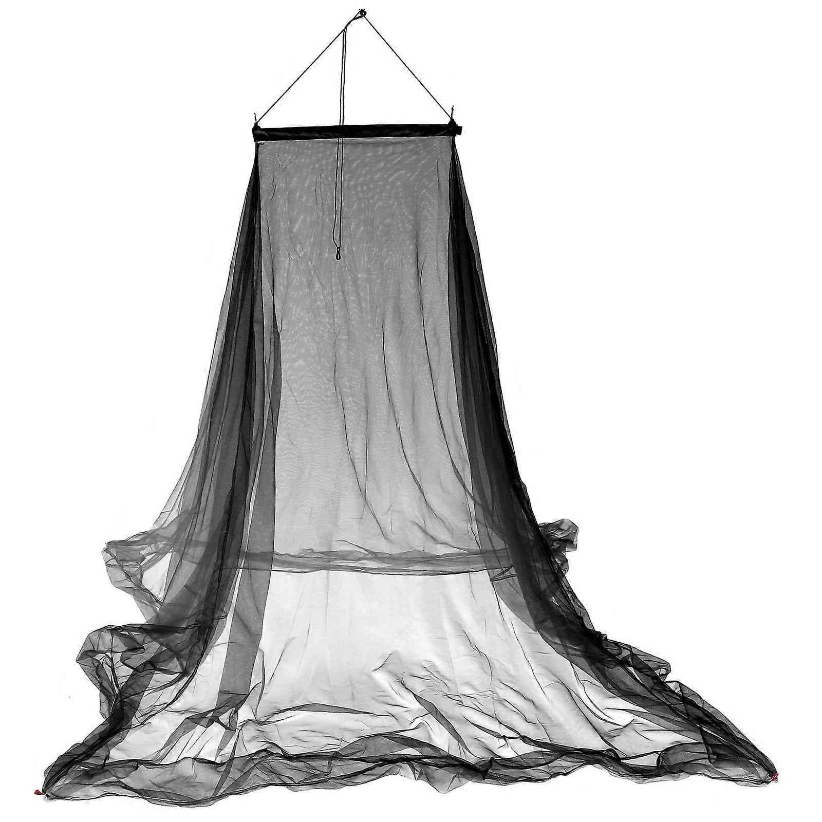 Mesh Net Tent Camping Travel Square Foldable Black 240x180x130cm Polyester Iron Abs 1Set