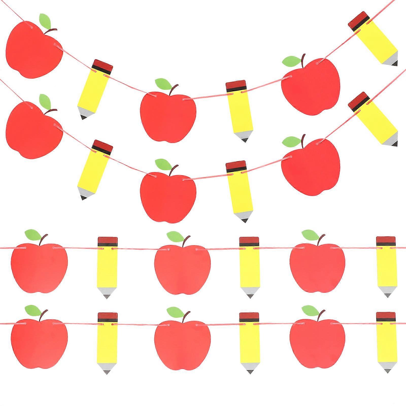 Back-To-School Party Banner Decorative Rectangle Paper Resistant to Fading 4 Sets