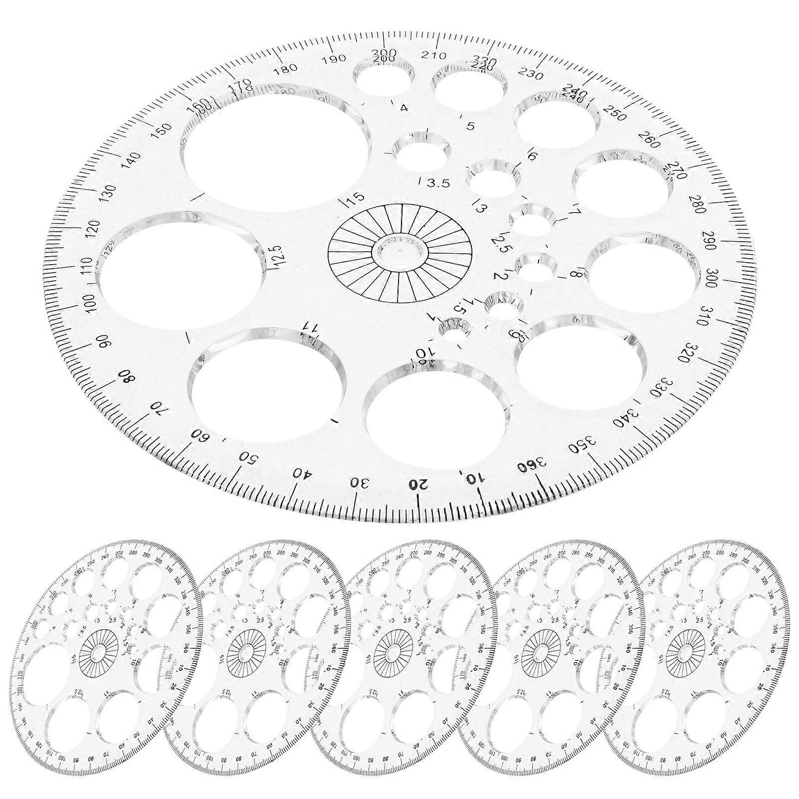 Geometry Protractor Clear Tool Measuring Angles Students 6Pcs