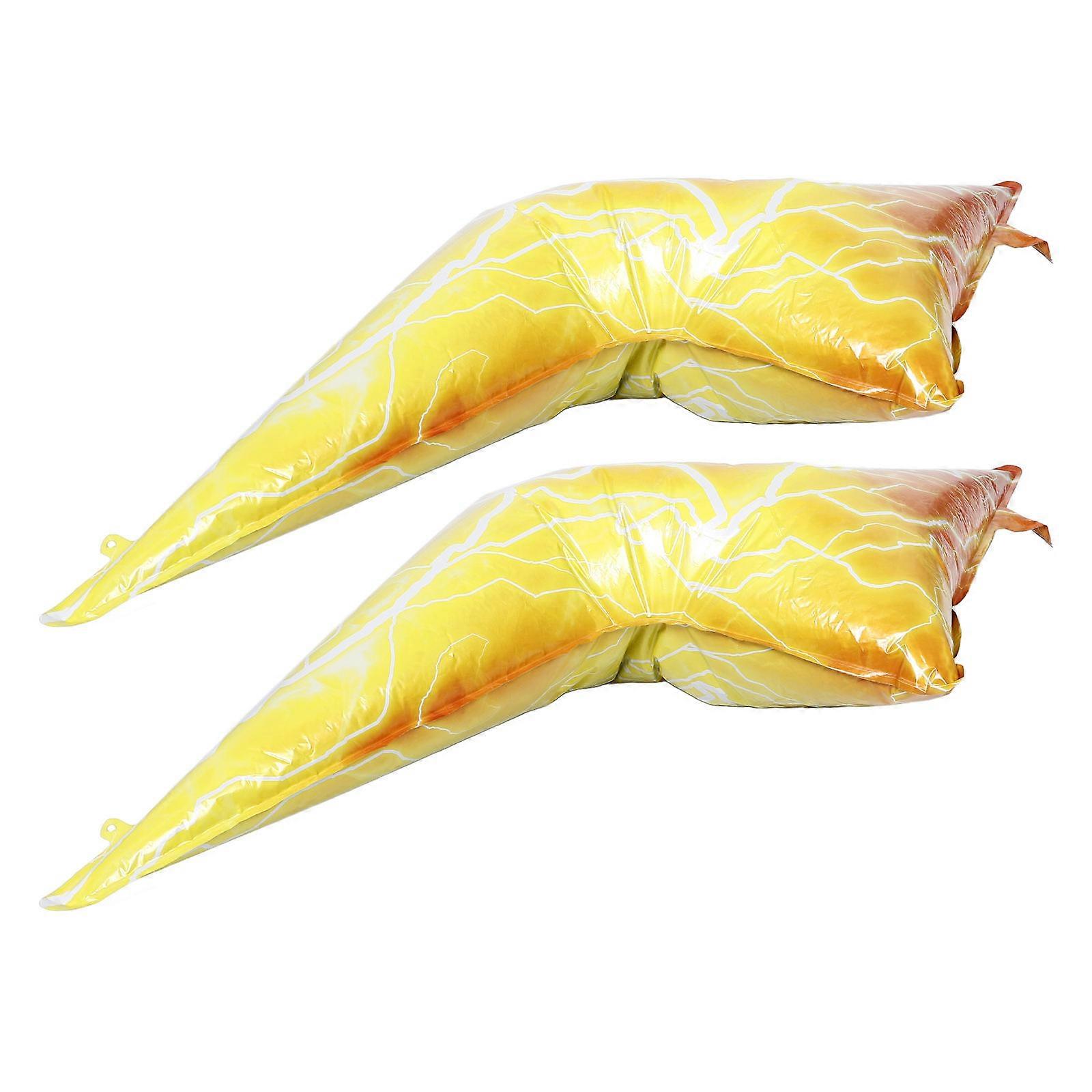 Birthday Balloon Decors Foil Balloons Flash Shape Yellow Reusable For Birthday Party 2Pcs